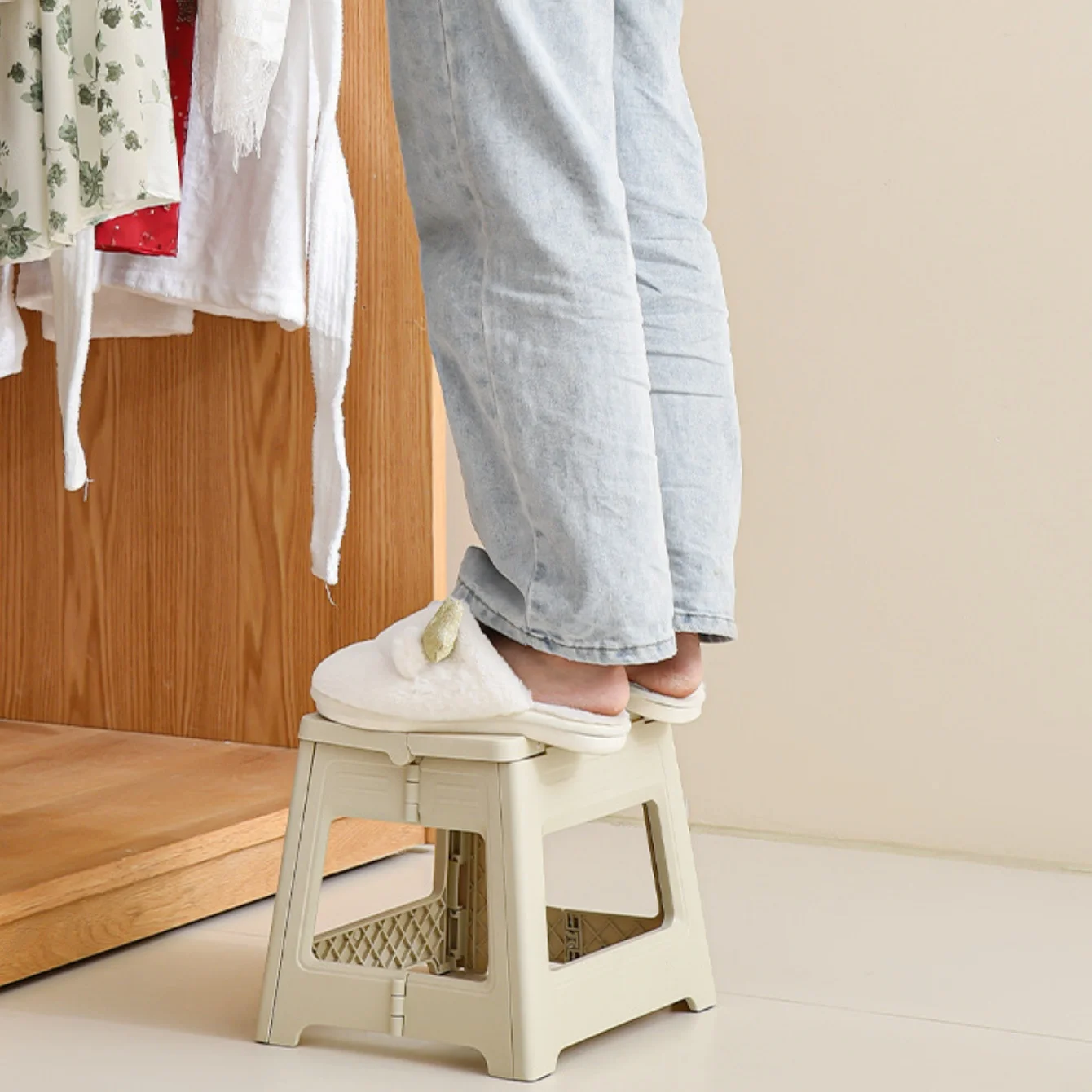 Folding Step Stool Lightweight Plastic Step Stool Foldable Step Stools Non Slip Folding Stools For Kitchen Bathroom Bedroom Folding Step Stool Lightweight Plastic Step Stool Foldable Step Stools Non Slip Folding Stools For Kitchen Bathroom Bedroom - Image 5