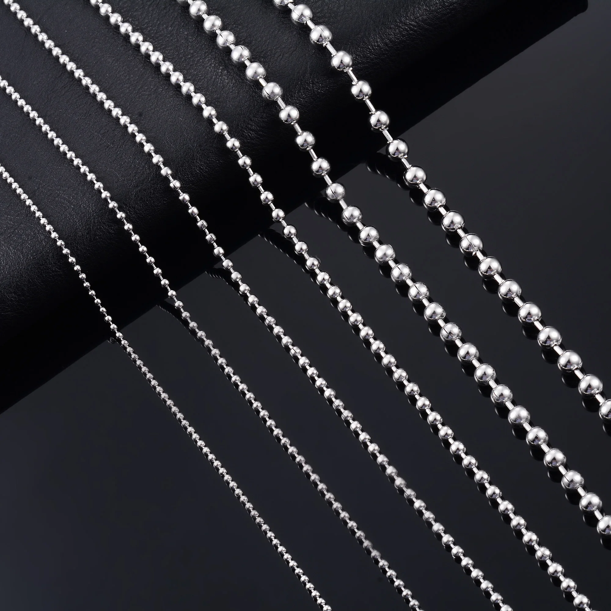 Round Bead Chain On The Neck Rolo Ball Necklace Stainless Steel Jewelry Accessories For Women Men Waterproof Choker Silver Color Round Bead Chain On The Neck Rolo Ball Necklace Stainless Steel Jewelry Accessories For Women Men Waterproof Choker Silver Color