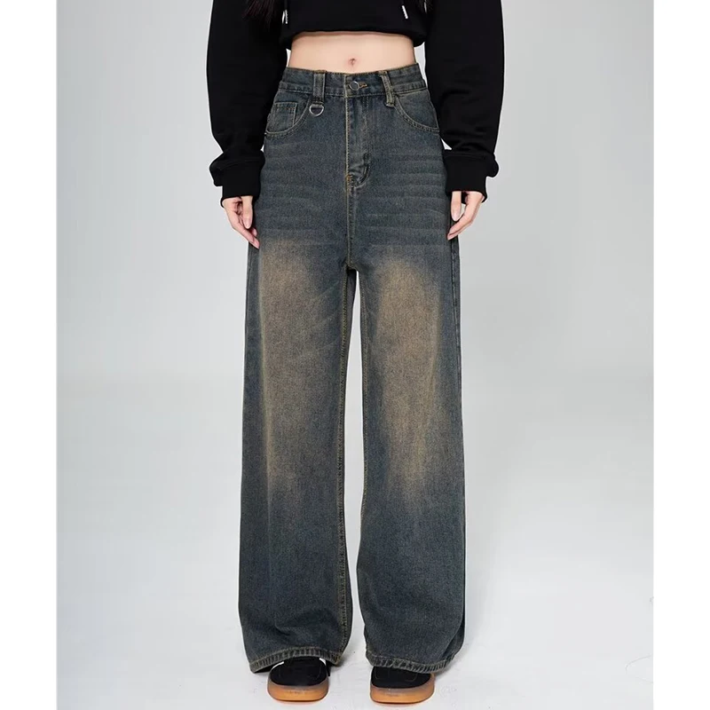 Sommer Männer Baggy Jeans Unisex Vintage Amerikanischen Stil Gerade Breite Bein Denim Hosen Mode Marke Heißer Verkauf Casual Hosen Sommer Männer Baggy Jeans Unisex Vintage Amerikanischen Stil Gerade Breite Bein Denim Hosen Mode Marke Heißer Verkauf Casual Hosen - Image 3