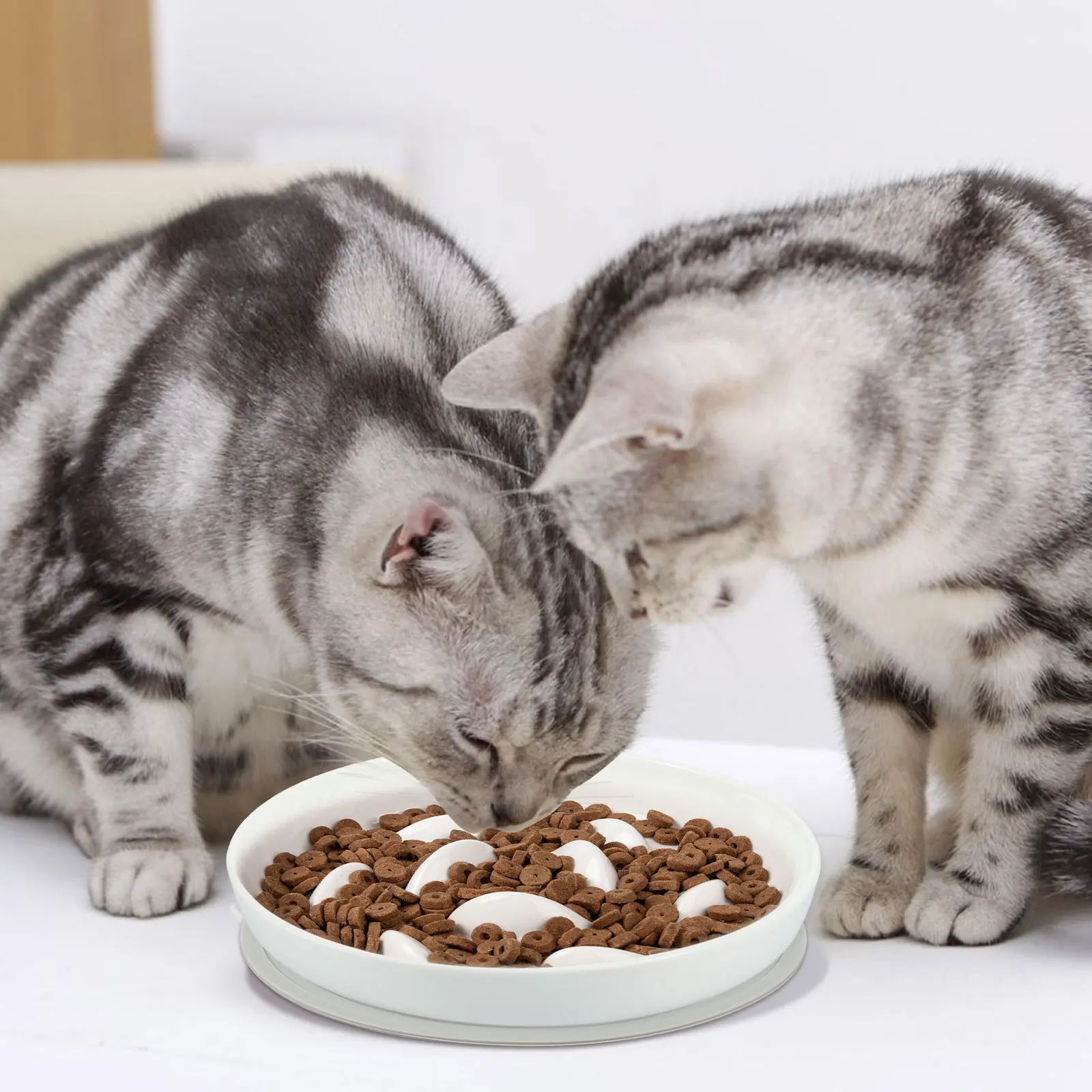 Cat Bowl Slow Feeder Non Slip Mat Raised Edge Pets Eating Anti Vomiting Ceramic Bowl Reusable Healthy Anti-Choking Cat Bowl Slow Feeder Non Slip Mat Raised Edge Pets Eating Anti Vomiting Ceramic Bowl Reusable Healthy Anti-Choking - Image 3