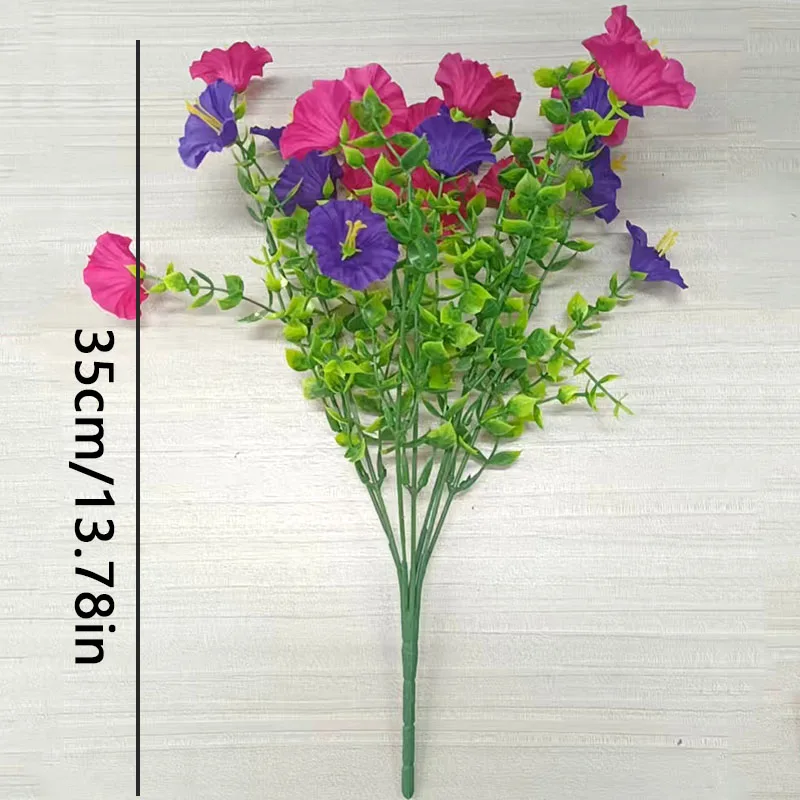 4 Bündel Helle Künstliche Eukalyptus-Blumen | Morning Glory Blumen, (7 Zweige Pro Bund, 3 Blumen Pro Zweig, 4 Bündel Insgesamt 84 Blumen) Mehrfarbige Künstliche Blumenarrangements, Lebendige 4 Farben, Hochwertige Kunststoff-Hängedekorationen, Für Balkon, Terrasse, Blumenkästen, Hochzeits- Und 4 Bündel Helle Künstliche Eukalyptus-Blumen | Morning Glory Blumen, (7 Zweige Pro Bund, 3 Blumen Pro Zweig, 4 Bündel Insgesamt 84 Blumen) Mehrfarbige Künstliche Blumenarrangements, Lebendige 4 Farben, Hochwertige Kunststoff-Hängedekorationen, Für Balkon, Terrasse, Blumenkästen, Hochzeits- Und - Image 6