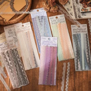 40 Stück Spitzenaufkleber, niedliche Ästhetik, Dekor, Collage, Junk-Journal, Scrapbooking-Zubehör, selbstklebende kreative Schreibwarenaufkleber