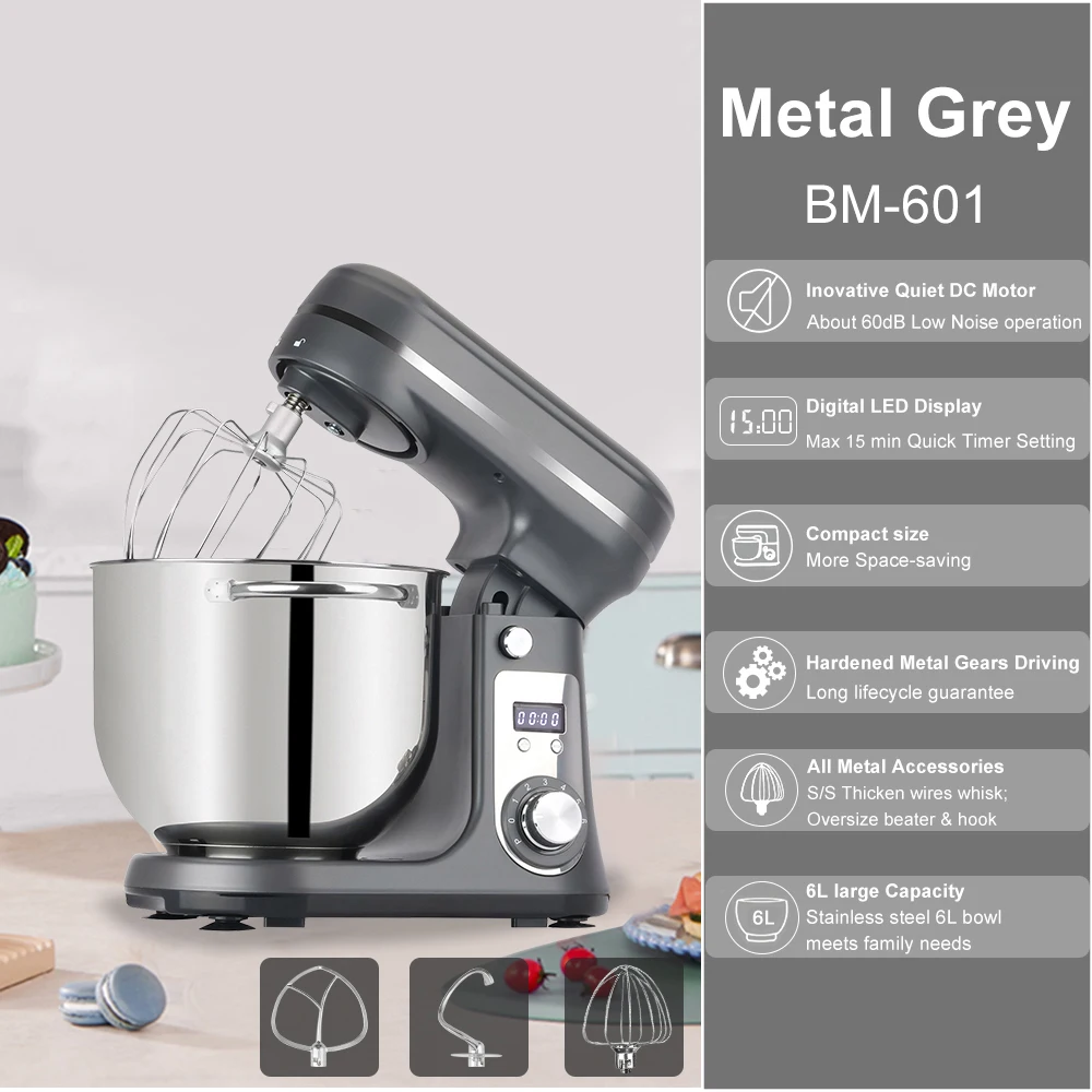 Biolomix Küchen-Lebensmittel-Standmixer, Mixer, Leiser Motor, Sahne-Ei-Schneebesen, Peitsche, Teigkneter, 6 Geschwindigkeiten, 1200 W, 6 L, Dc Biolomix Küchen-Lebensmittel-Standmixer, Mixer, Leiser Motor, Sahne-Ei-Schneebesen, Peitsche, Teigkneter, 6 Geschwindigkeiten, 1200 W, 6 L, Dc - Image 8