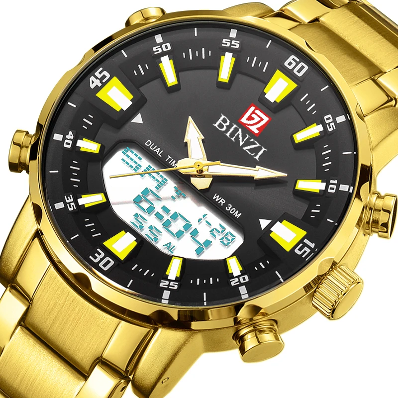 Top Marke Luxus Goldene Herren Quarz Chronograph Uhren Männer Sport Wasserdichte Mann Armbanduhr Männliche Uhr Relogio Masculino 2024 Top Marke Luxus Goldene Herren Quarz Chronograph Uhren Männer Sport Wasserdichte Mann Armbanduhr Männliche Uhr Relogio Masculino 2024 - Image 4