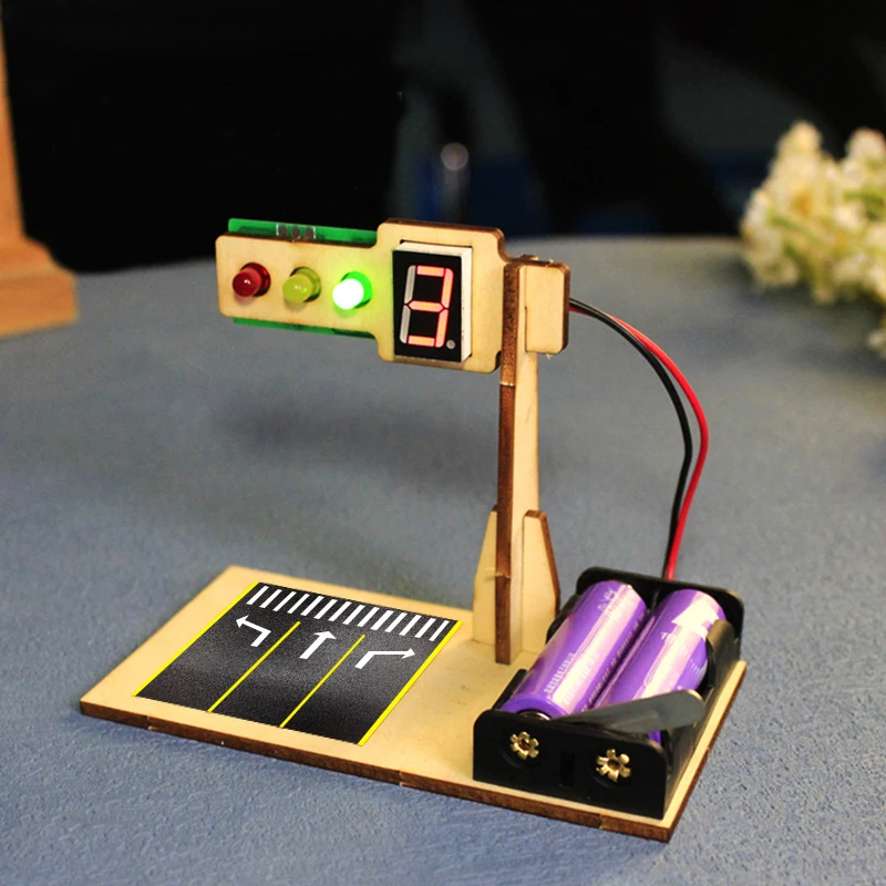 Wooden Traffic Lights Model Kids Science Toy Funny Technology Physics Teaching Aids Kit Learning Educational Toys For Children Wooden Traffic Lights Model Kids Science Toy Funny Technology Physics Teaching Aids Kit Learning Educational Toys For Children - Image 4