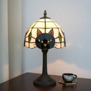 Black Cat Table Lamp for Bedroom Nightstand Decor,Animal Nursery Bedside Lamp for Kid Study Room,Cute Desk Lamp for Girl Room