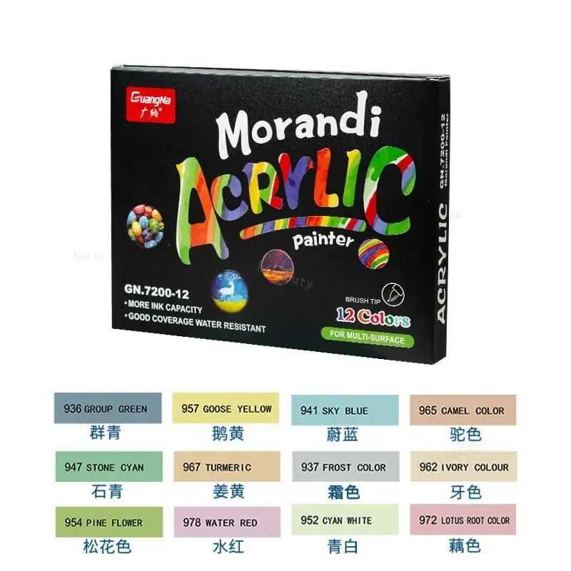 12-60 Farben Acryl Pinsel Markierung Stifte Für Stoff Leinwand Stein Metall Keramik Diy Mal Stift 12-60 Farben Acryl Pinsel Markierung Stifte Für Stoff Leinwand Stein Metall Keramik Diy Mal Stift - Image 10