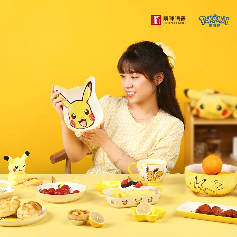 Shunxiang Pokemon Keramik-Geschirrset Niedliches Cartoon-Muster Suppenschüssel Teller Dinner-Sets Salat Pasta Mikrowellengeeignete Schüsseln Set Shunxiang Pokemon Keramik-Geschirrset Niedliches Cartoon-Muster Suppenschüssel Teller Dinner-Sets Salat Pasta Mikrowellengeeignete Schüsseln Set - Image 3
