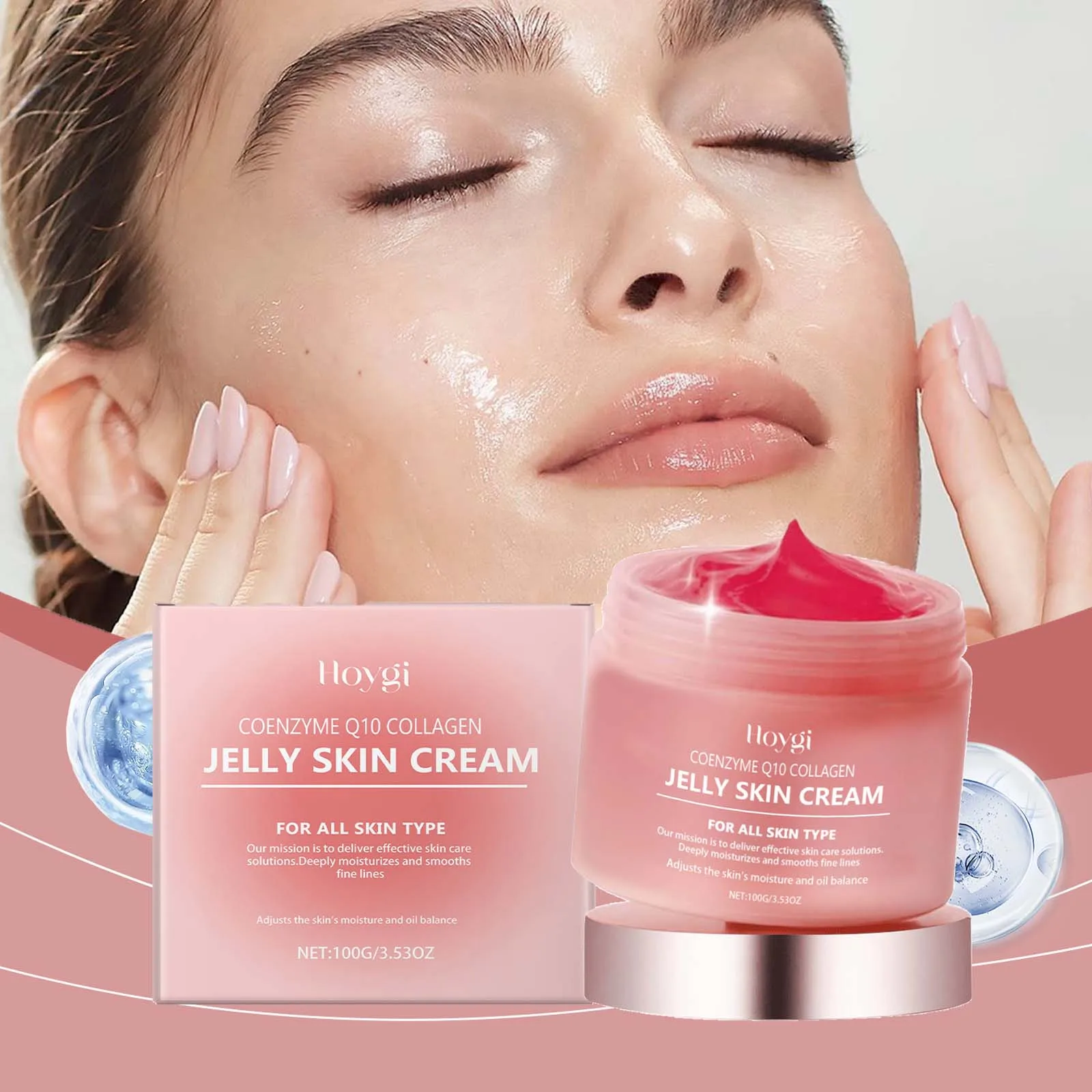 Kollagen-Gelee-Creme, Tief Feuchtigkeitsspendend, Glatte Hautstraffung, Verblasst Feine Linien, Beruhigende, Aufhellende, Feuchtigkeitsspendende Gesichtsgel-Creme Kollagen-Gelee-Creme, Tief Feuchtigkeitsspendend, Glatte Hautstraffung, Verblasst Feine Linien, Beruhigende, Aufhellende, Feuchtigkeitsspendende Gesichtsgel-Creme