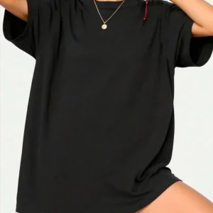 2026 Frühling Sommer Damen Freizeit-T-Shirts – Hochwertige, weiche O-Neck-Shirts aus 100 % Baumwolle für Damen, bequeme einfarbige Oberteile für Zuhause und Outdoor