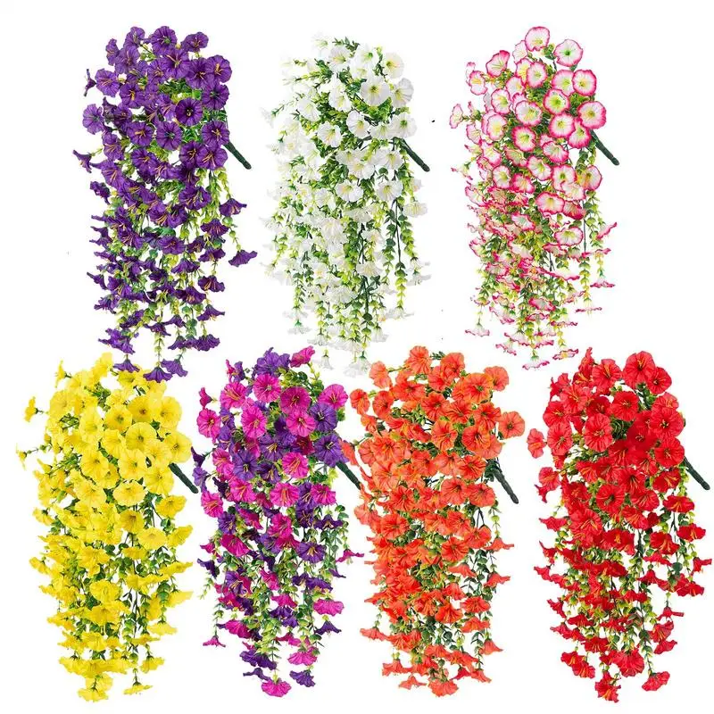 2 Stück 75 Cm Heimdekoration Zum Aufhängen, Künstliche Blumen, Uv-Beständig, Gefälschte Petunias Morning Glory Wandblumengirlande Für Gartenhochzeit 2 Stück 75 Cm Heimdekoration Zum Aufhängen, Künstliche Blumen, Uv-Beständig, Gefälschte Petunias Morning Glory Wandblumengirlande Für Gartenhochzeit - Image 2