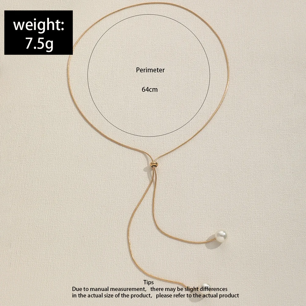 Mode Imitation Perlen Halskette Für Frauen Gold &Amp; Silber Farbe Einstellbare Kette Halsband Mädchen Einfache Partei Schmuck Zubehör Mode Imitation Perlen Halskette Für Frauen Gold &Amp; Silber Farbe Einstellbare Kette Halsband Mädchen Einfache Partei Schmuck Zubehör - Image 3