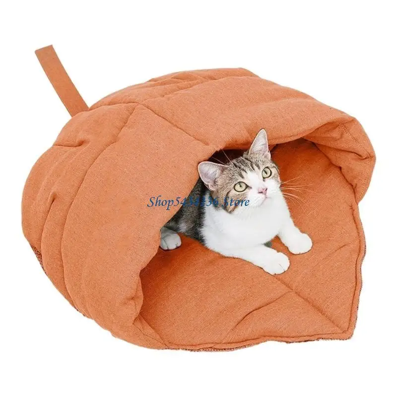 H7Ed Waschbares Katzenbett, Warmes Innenhöhlen-Design, Unterschlupfbett, Weiche Blätter, Nest, Schlafsack Für Kätzchen, Winter H7Ed Waschbares Katzenbett, Warmes Innenhöhlen-Design, Unterschlupfbett, Weiche Blätter, Nest, Schlafsack Für Kätzchen, Winter - Image 10
