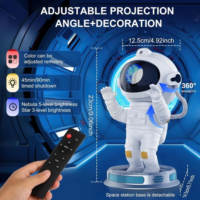 Galaxy Sternenprojektor Astronaut – Sternenhimmel-Nachtlicht Für Schlafzimmer &Amp; Zuhause, Dekorative Lampe Und Geschenkidee Galaxy Sternenprojektor Astronaut – Sternenhimmel-Nachtlicht Für Schlafzimmer &Amp; Zuhause, Dekorative Lampe Und Geschenkidee - Image 2