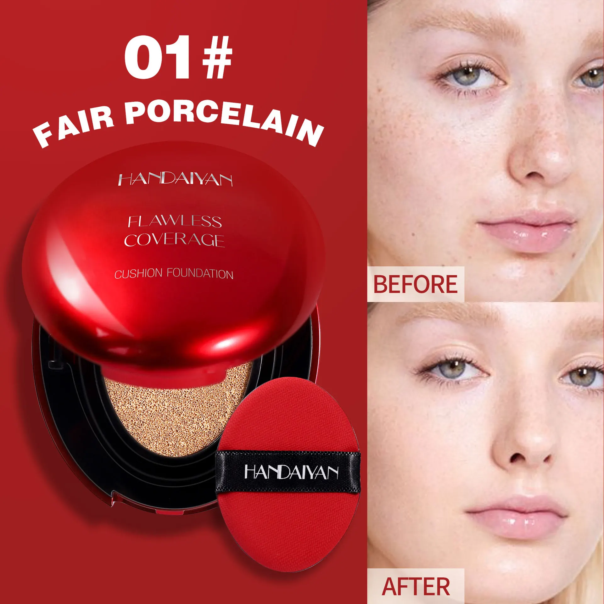 Korean Air Cushion Foundation – Leichter, Natürlicher, Feuchtigkeitsspendender Concealer, Aufhellende, Ölkontrollierende, Langanhaltende Make-Up-Basis Für Damen Korean Air Cushion Foundation – Leichter, Natürlicher, Feuchtigkeitsspendender Concealer, Aufhellende, Ölkontrollierende, Langanhaltende Make-Up-Basis Für Damen - Image 7