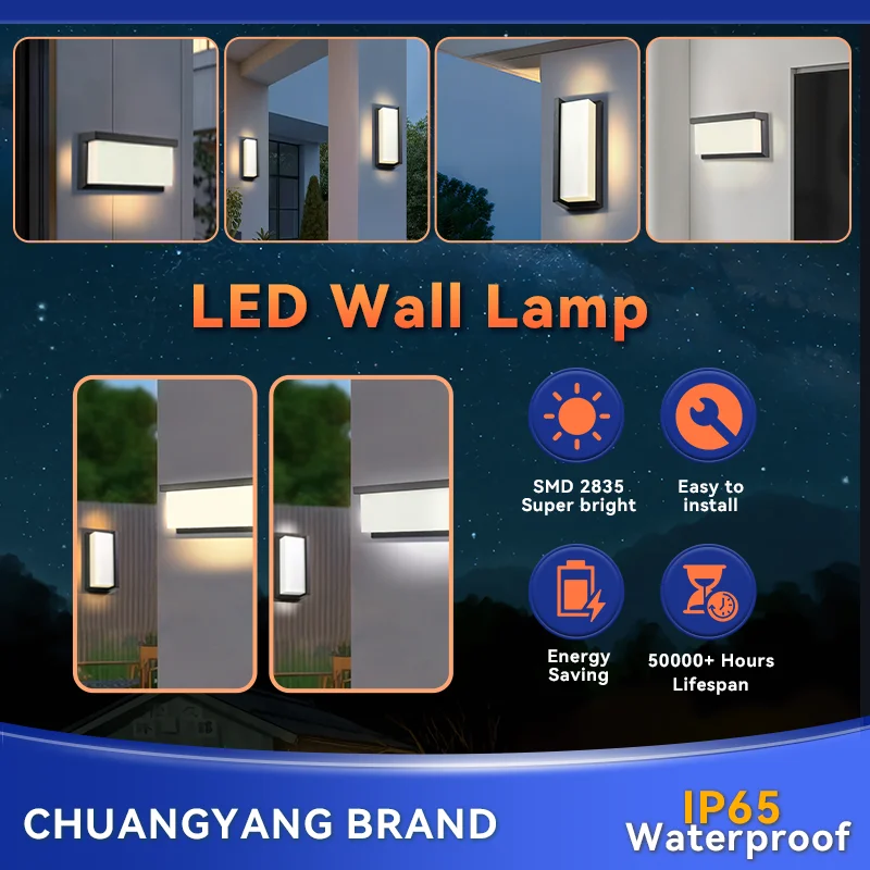 Led Outdoor Wand Licht Ip65 Wasserdichte Wand Lampe Led Außen Beleuchtung Veranda Lichter Für Balkon Haus Garten Licht Schlafzimmer 85-220V Led Outdoor Wand Licht Ip65 Wasserdichte Wand Lampe Led Außen Beleuchtung Veranda Lichter Für Balkon Haus Garten Licht Schlafzimmer 85-220V - Image 2