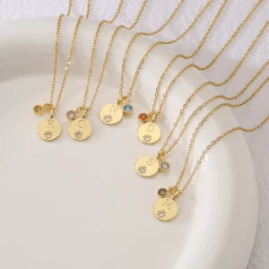 18K vergoldete Messing-Halskette mit 26 Buchstaben-Anhängern, modische O-Ketten-Halskette für Damen, Damenschmuck, Geschenk, 1 Stück