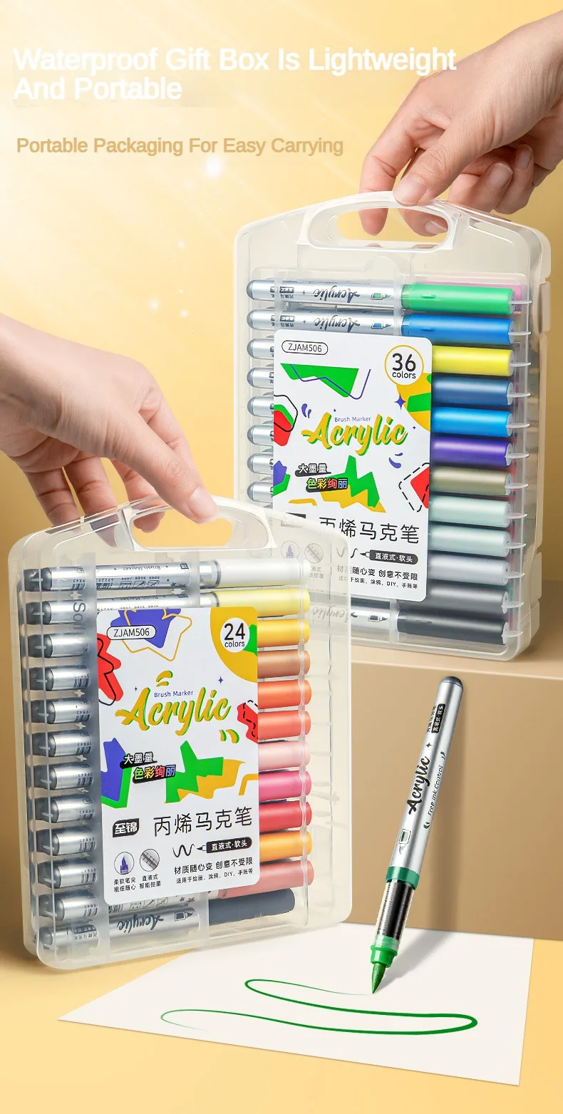 1 Pc 84 Farben Acryl Farbe Stifte Marker Pinsel Spitze Farbe Marker Für Rock Malerei Weihnachten Schule Kunst Liefert Schreibwaren 1 Pc 84 Farben Acryl Farbe Stifte Marker Pinsel Spitze Farbe Marker Für Rock Malerei Weihnachten Schule Kunst Liefert Schreibwaren - Image 5