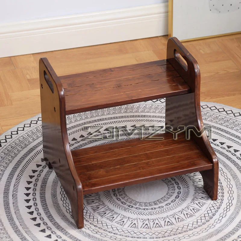 Solid Wood 2 Step Footstool Sturdy Kitchen Ladder Compact Stair Steps For Home Use Up To Washer Shoe Changing Stool Solid Wood 2 Step Footstool Sturdy Kitchen Ladder Compact Stair Steps For Home Use Up To Washer Shoe Changing Stool - Image 3