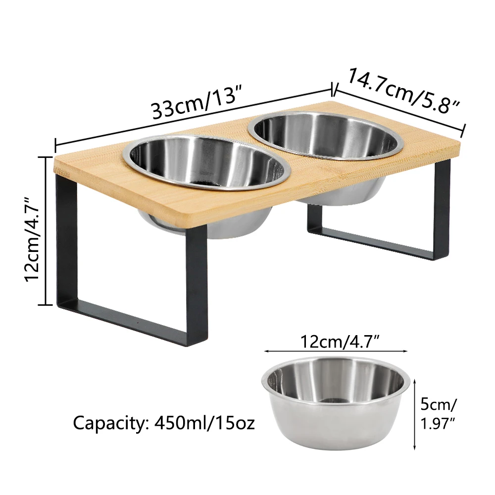 Elevated Cat Bowls With Food Mat 15° Tilted Stand Raised Cat Dishes For Food And Water Feeder 2 Stainless Steel Bowls For Cats Elevated Cat Bowls With Food Mat 15° Tilted Stand Raised Cat Dishes For Food And Water Feeder 2 Stainless Steel Bowls For Cats - Image 8