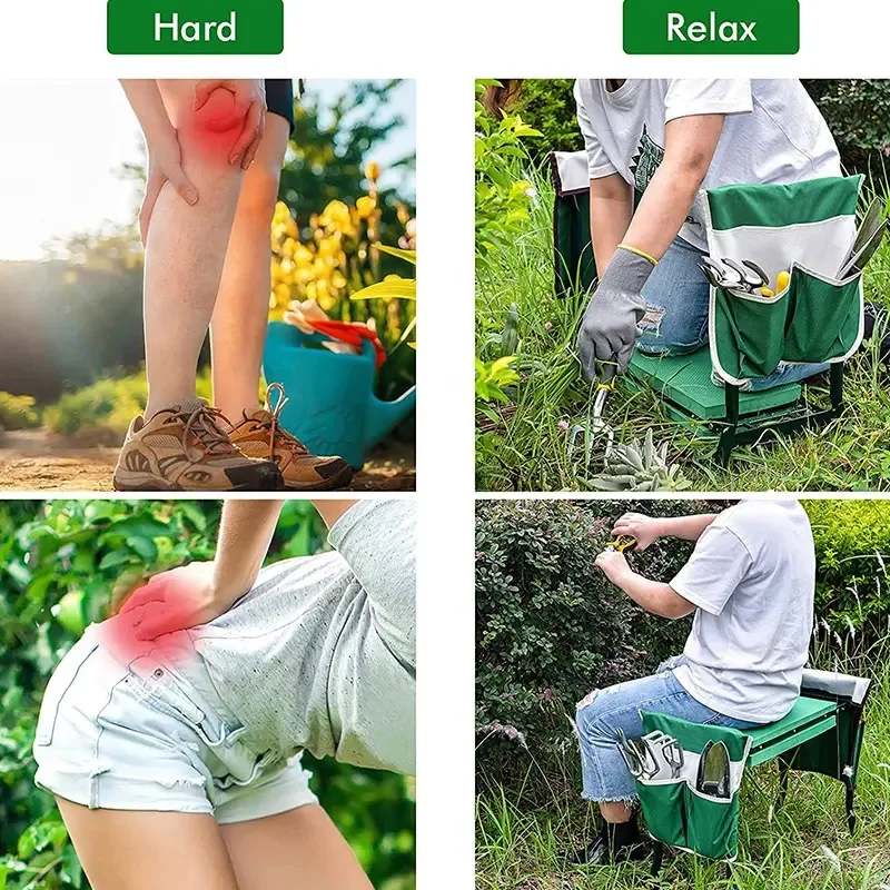 Garten-Kniebank, Zusammenklappbarer Gartensitz Mit Verdicktem, Weichem Kniepolster, Robuster, Faltbarer Gärtnerhocker, Knie-Gartenbank Garten-Kniebank, Zusammenklappbarer Gartensitz Mit Verdicktem, Weichem Kniepolster, Robuster, Faltbarer Gärtnerhocker, Knie-Gartenbank - Image 3