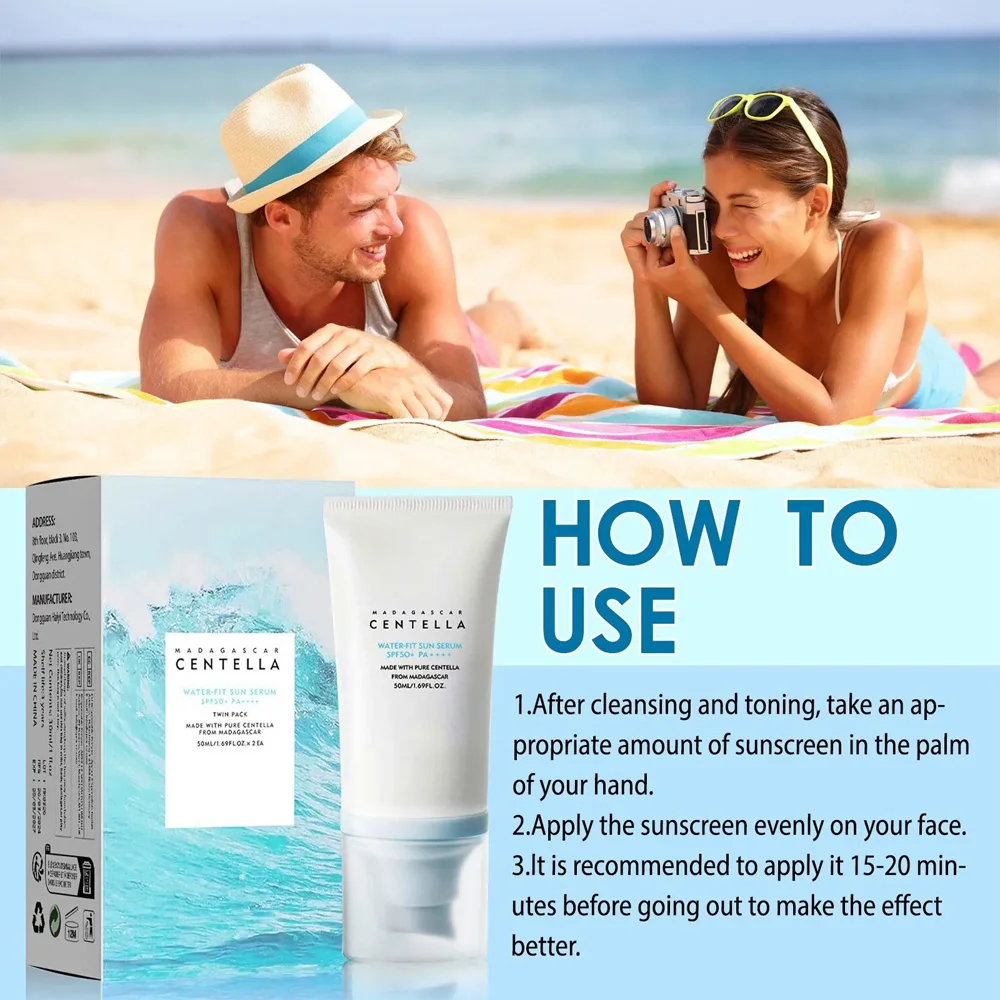 50+ Facial Sunscreen Centella Protector Solar Sunblock Skin Whitening Cream Korean Moisturizing Protector Care Body Sunscreen 50+ Facial Sunscreen Centella Protector Solar Sunblock Skin Whitening Cream Korean Moisturizing Protector Care Body Sunscreen - Image 6