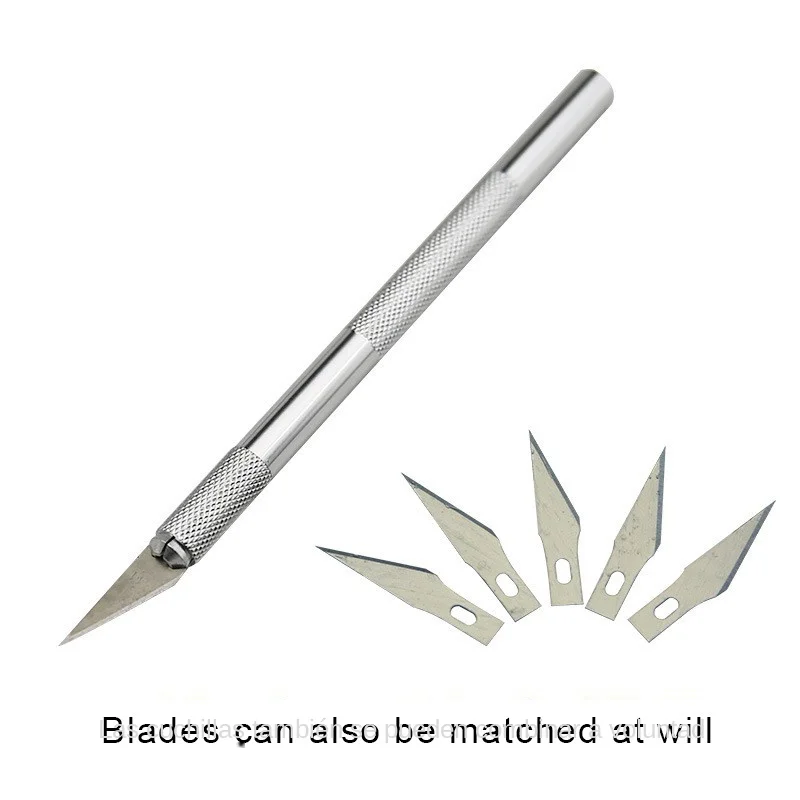 Graviermesser-Set Aus Rutschfestem Metall, 5-Teilig, Mit Klingen, Schneidwerkzeug, Bastelmesser Für Handy, Pc, Diy-Reparatur, Handwerkzeug-Zubehör Graviermesser-Set Aus Rutschfestem Metall, 5-Teilig, Mit Klingen, Schneidwerkzeug, Bastelmesser Für Handy, Pc, Diy-Reparatur, Handwerkzeug-Zubehör - Image 3