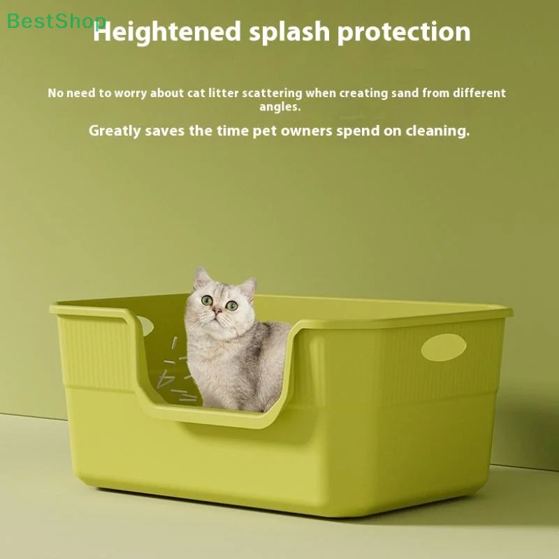 ♥Extra Large Cat Litter Box;Semi-Enclosed &Amp; Open Design, Anti-Splash Cat Toilet With High Sides ♥Extra Large Cat Litter Box;Semi-Enclosed &Amp; Open Design, Anti-Splash Cat Toilet With High Sides - Image 6