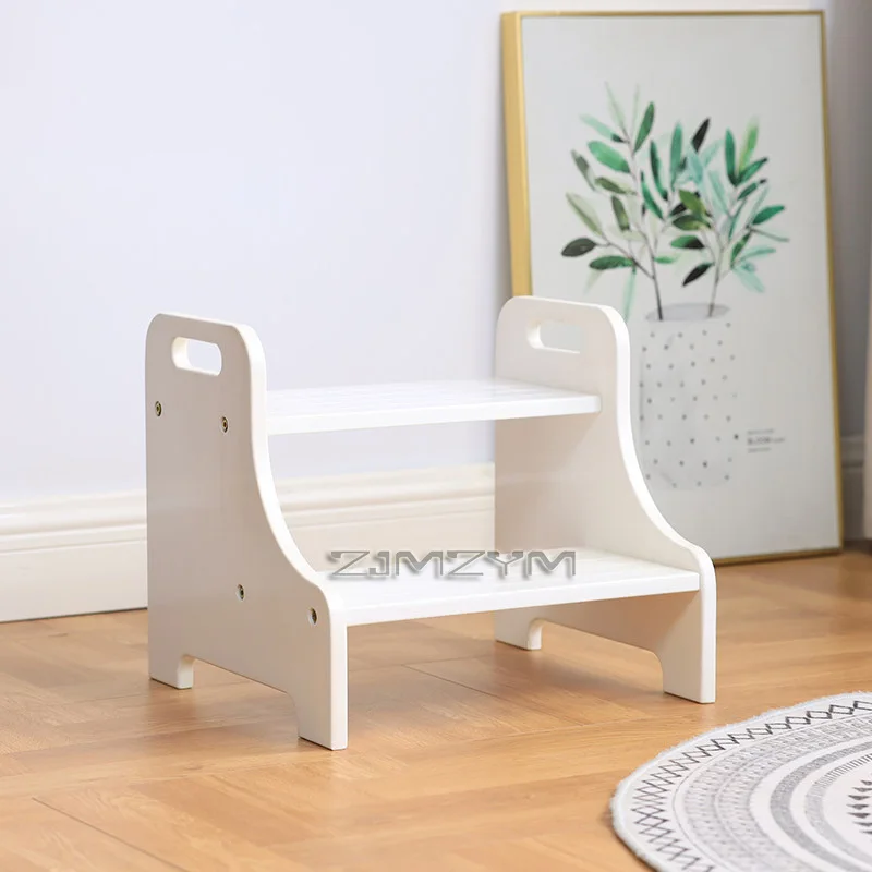 Solid Wood 2 Step Footstool Sturdy Kitchen Ladder Compact Stair Steps For Home Use Up To Washer Shoe Changing Stool Solid Wood 2 Step Footstool Sturdy Kitchen Ladder Compact Stair Steps For Home Use Up To Washer Shoe Changing Stool - Image 5