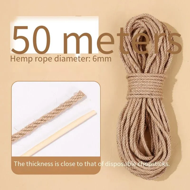 20/50M Pet Cat Scratch Durable Scratch Pole Climbing Frame Fine Sword Hemp Rope Pet Cat Scratchers 20/50M Pet Cat Scratch Durable Scratch Pole Climbing Frame Fine Sword Hemp Rope Pet Cat Scratchers - Image 10