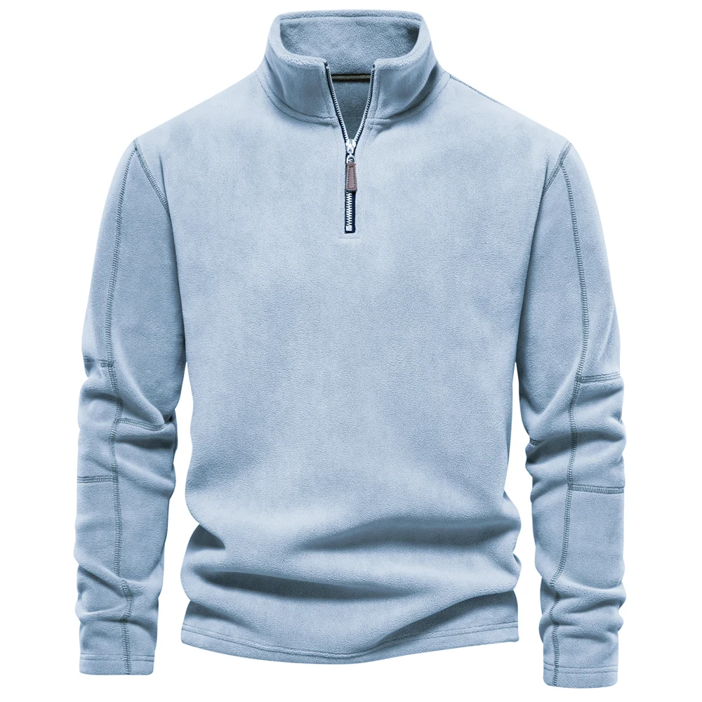 Aiopeson Brand Quality Thicken Warm Fleece Jacket For Men Zipper Neck Pullover Men'S Sweatshirt Soft Shell Mens Jacket Aiopeson Brand Quality Thicken Warm Fleece Jacket For Men Zipper Neck Pullover Men'S Sweatshirt Soft Shell Mens Jacket - Image 5