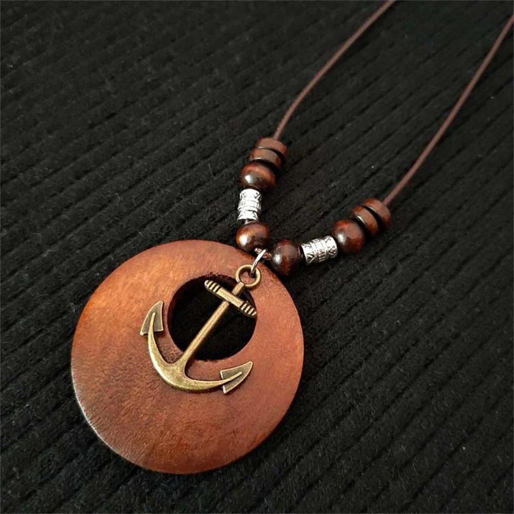 Vintage Folk Stil Holz Perlen Anhänger Halskette Für Frauen Choker Lange Wachs Gewinde Zink-Legierung Pullover Kleid Halskette Vintage Folk Stil Holz Perlen Anhänger Halskette Für Frauen Choker Lange Wachs Gewinde Zink-Legierung Pullover Kleid Halskette - Image 14