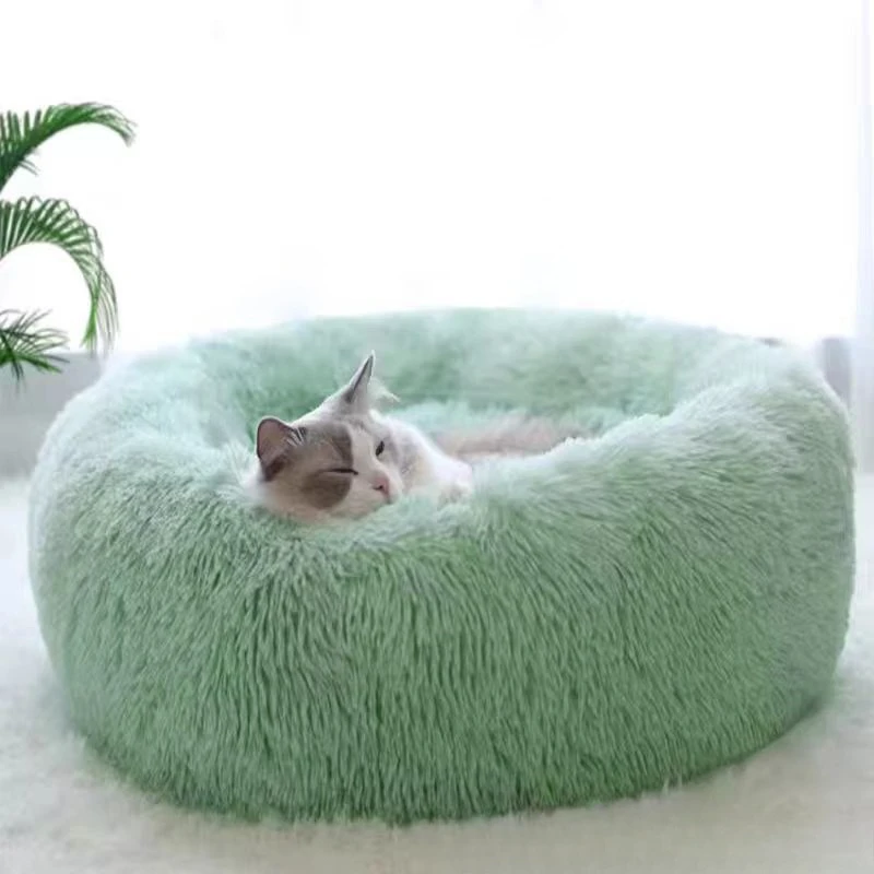 1Pc Comfortable Striped Plush Pet Bed, Suitable For Cats And Dogs,Warm,Deep Sleep Round Nest,Filling,Gray,Soft,Indoor 1Pc Comfortable Striped Plush Pet Bed, Suitable For Cats And Dogs,Warm,Deep Sleep Round Nest,Filling,Gray,Soft,Indoor - Image 9