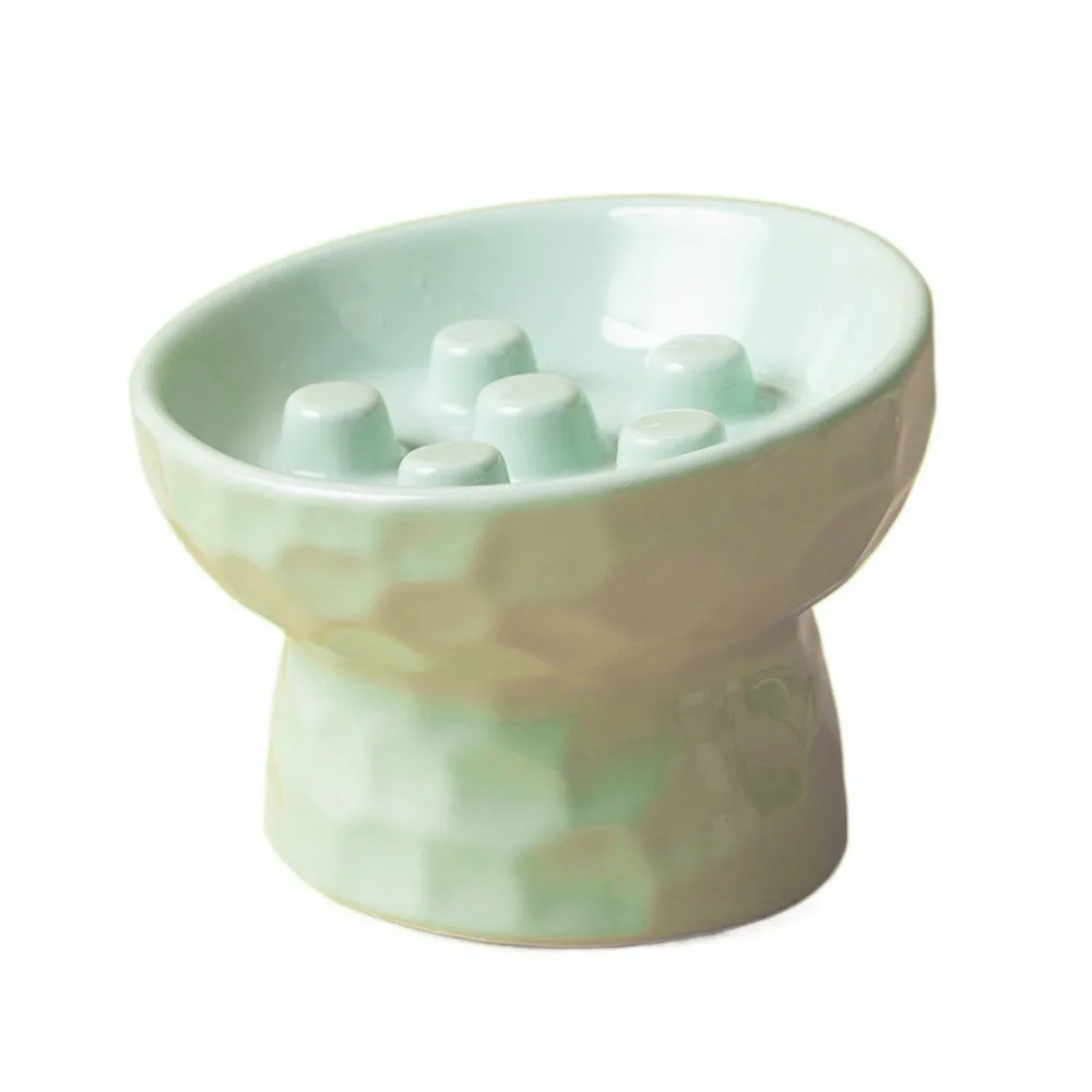 Ceramic Cat Slow Feeder Bowl Slanted Mouth Non-Slip Pet High Foot Bowl Anti Tipping Stable Elevated Cats Feeder Basin Ceramic Cat Slow Feeder Bowl Slanted Mouth Non-Slip Pet High Foot Bowl Anti Tipping Stable Elevated Cats Feeder Basin - Image 9