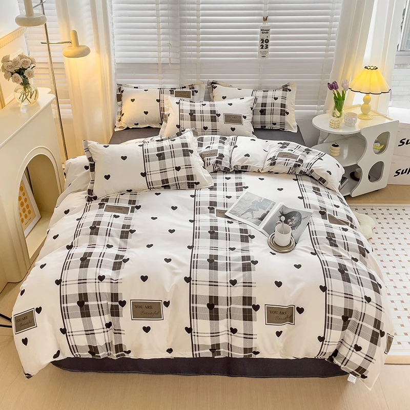 Bonenjoy Black And White Colo Striped Bed Cover Sets Single/Twin/Double/Queen/King Quilt Cover Bed Sheet Pillowcase Bedding Kit Bonenjoy Black And White Colo Striped Bed Cover Sets Single/Twin/Double/Queen/King Quilt Cover Bed Sheet Pillowcase Bedding Kit - Image 10