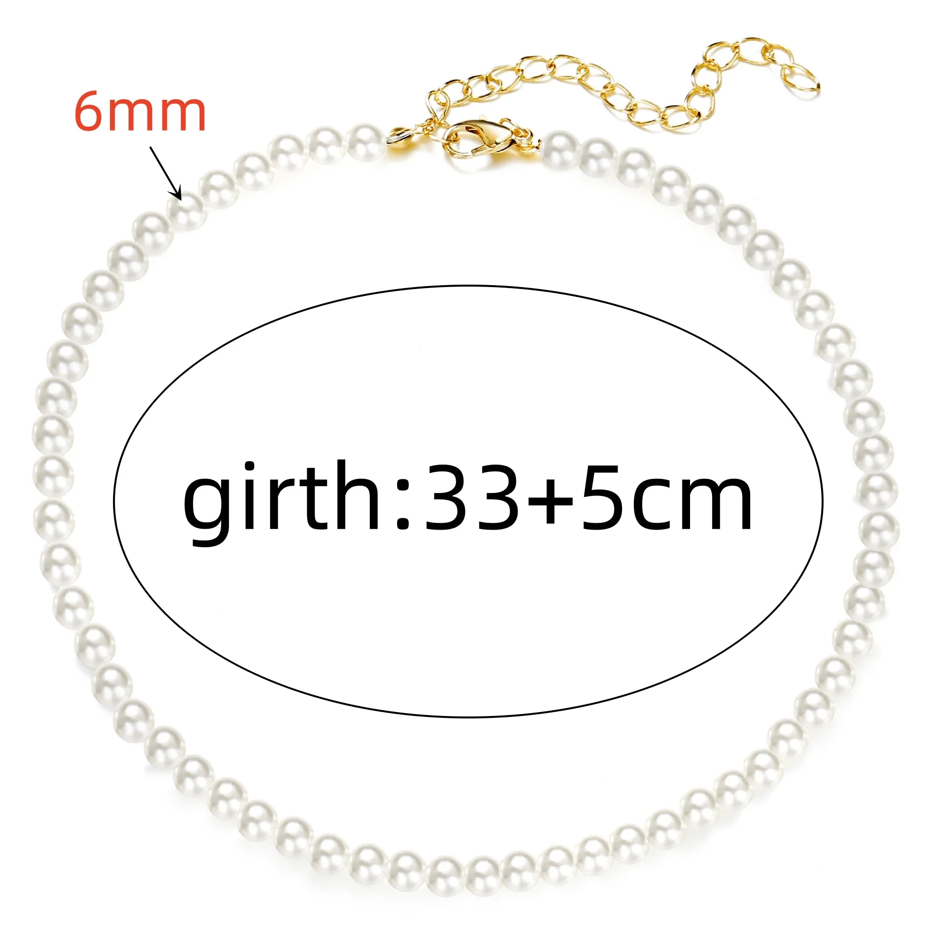 Trend 4-8Mm Weiße Perle Halskette Schlüsselbein Kette Für Frauen Klassische Elegante Hochzeit Hals Schmuck Liebe Anhänger Geschenk Trend 4-8Mm Weiße Perle Halskette Schlüsselbein Kette Für Frauen Klassische Elegante Hochzeit Hals Schmuck Liebe Anhänger Geschenk - Image 5