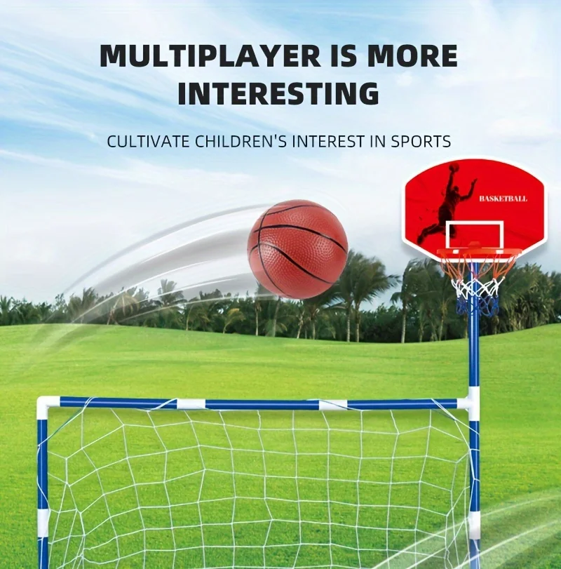 2-In-1 Fußball Tor &Amp; Basketball Korb: Spaß Eltern-Kind Interaktives Sportspiel Zeug Für Kinder! Sensorisches Integrations Training, Geschenk 2-In-1 Fußball Tor &Amp; Basketball Korb: Spaß Eltern-Kind Interaktives Sportspiel Zeug Für Kinder! Sensorisches Integrations Training, Geschenk - Image 5