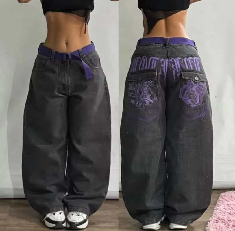 American New Fashion Oversize Pattern Embroidered Baggy Jeans Men Y2K Gothic Harajuku Hip Hop Straight High Waist Wide Leg Pants American New Fashion Oversize Pattern Embroidered Baggy Jeans Men Y2K Gothic Harajuku Hip Hop Straight High Waist Wide Leg Pants - Image 19