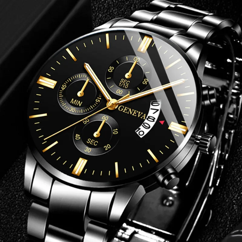 Luxuriöse Edelstahl-Herrenuhr Mit Kalender, Quarzwerk, Modische Business-Uhr Für Männer, Armbanduhr, Reloj Hombre Luxuriöse Edelstahl-Herrenuhr Mit Kalender, Quarzwerk, Modische Business-Uhr Für Männer, Armbanduhr, Reloj Hombre