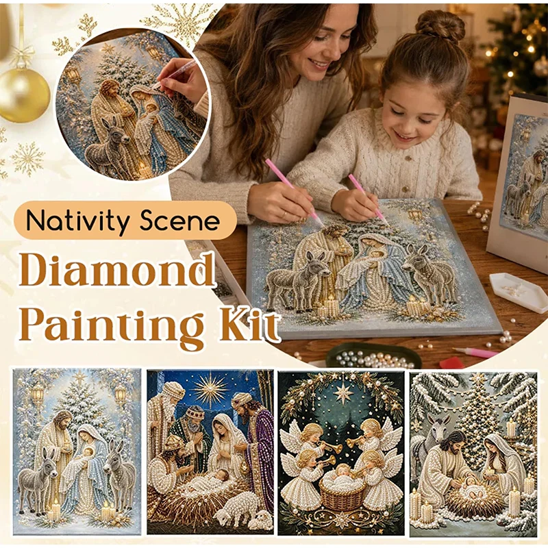 Diamond-Painting-Set Krippe 5D Mit Rahmen – Christliche Weihnachtsdeko Zum Aufhängen Diamond-Painting-Set Krippe 5D Mit Rahmen – Christliche Weihnachtsdeko Zum Aufhängen