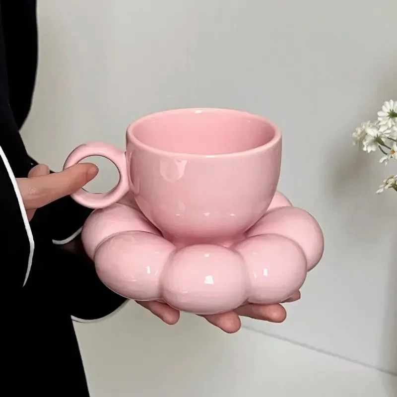 Keramik Wolke Kaffee Becher Sets Kreative Blumen Untertasse Becher Exquisite Büro Nachmittag Tee Tassen Küche Drink Hause Zubehör Keramik Wolke Kaffee Becher Sets Kreative Blumen Untertasse Becher Exquisite Büro Nachmittag Tee Tassen Küche Drink Hause Zubehör - Image 4