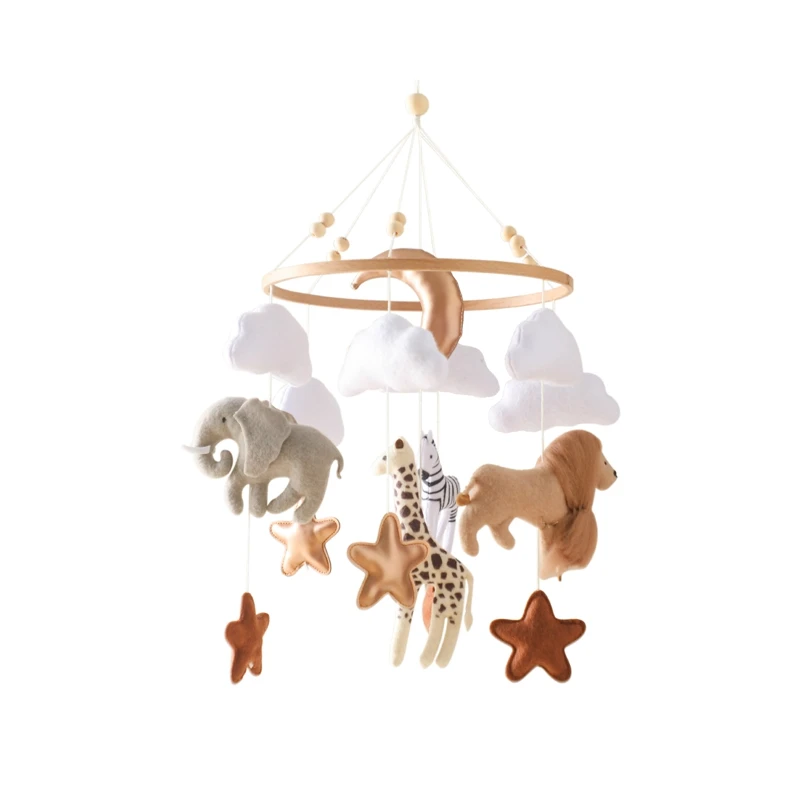 Babymobile Mit Holzrasseln, Weichen Filz-Tierfiguren, Musikbox Und Hängespielzeug Für Neugeborene – Babygeschenke Babymobile Mit Holzrasseln, Weichen Filz-Tierfiguren, Musikbox Und Hängespielzeug Für Neugeborene – Babygeschenke - Image 12