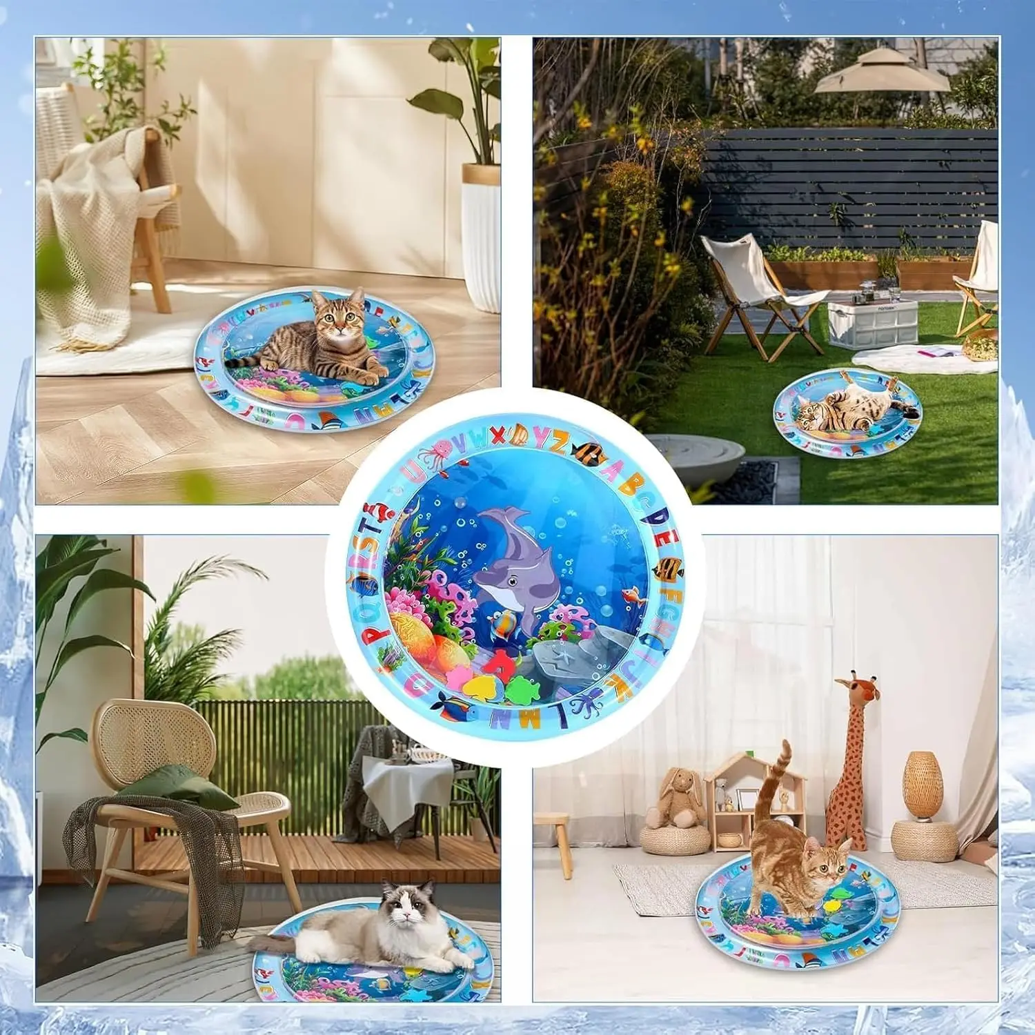 Wassersensorische Spielmatte Für Haustiere Für Katzen Und Hunde, Verdicktes Kühlpad, Interaktives Selbstspielspielzeug Für Haustiere, Sommer-Indoor-Aktivität Wassersensorische Spielmatte Für Haustiere Für Katzen Und Hunde, Verdicktes Kühlpad, Interaktives Selbstspielspielzeug Für Haustiere, Sommer-Indoor-Aktivität - Image 3