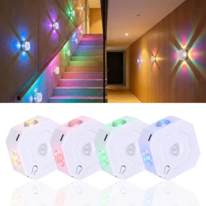 LED-Bewegungssensor-Lampe Wiederaufladbare Nachtbeleuchtung Dekorative Innenwandleuchten RGB und 3 Farben Flur Treppen Küchenbeleuchtung