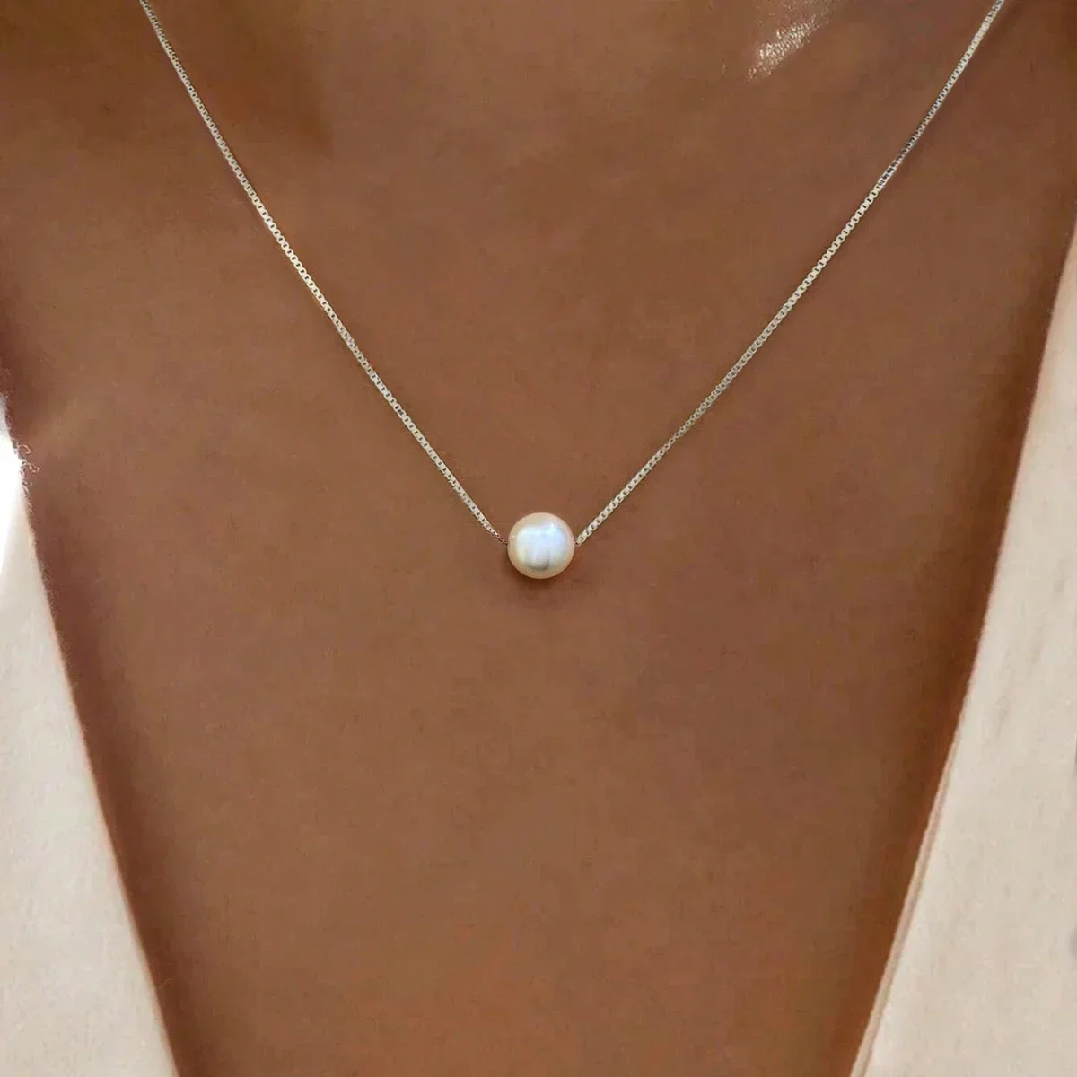 925 Sterling Silber Mode Luxus Weiß 6 Mm 8 Mm 10 Mm Perlmutt Anhänger Halskette Für Frauen Hochzeit Schmuck Zubehör 925 Sterling Silber Mode Luxus Weiß 6 Mm 8 Mm 10 Mm Perlmutt Anhänger Halskette Für Frauen Hochzeit Schmuck Zubehör - Image 7