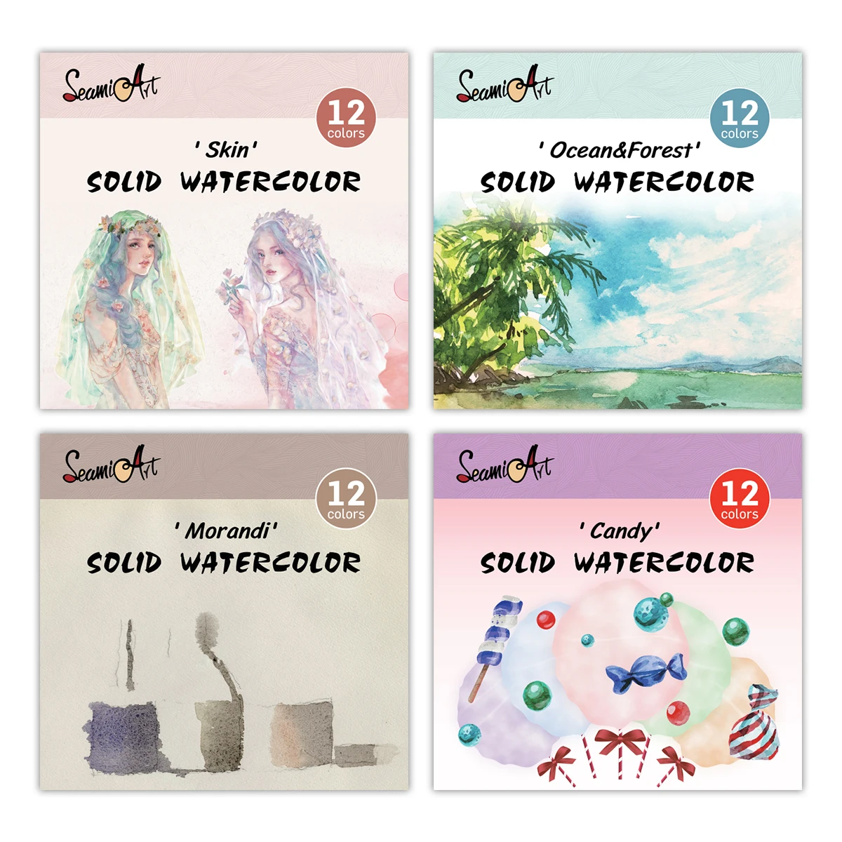 Seamiart Aquarellfarben Set Mit 12 Farben – Skin, Ocean, Candy Oder Morandi Farbpalette Für Malerei Und Kreative Kunstprojekte Seamiart Aquarellfarben Set Mit 12 Farben – Skin, Ocean, Candy Oder Morandi Farbpalette Für Malerei Und Kreative Kunstprojekte - Image 2