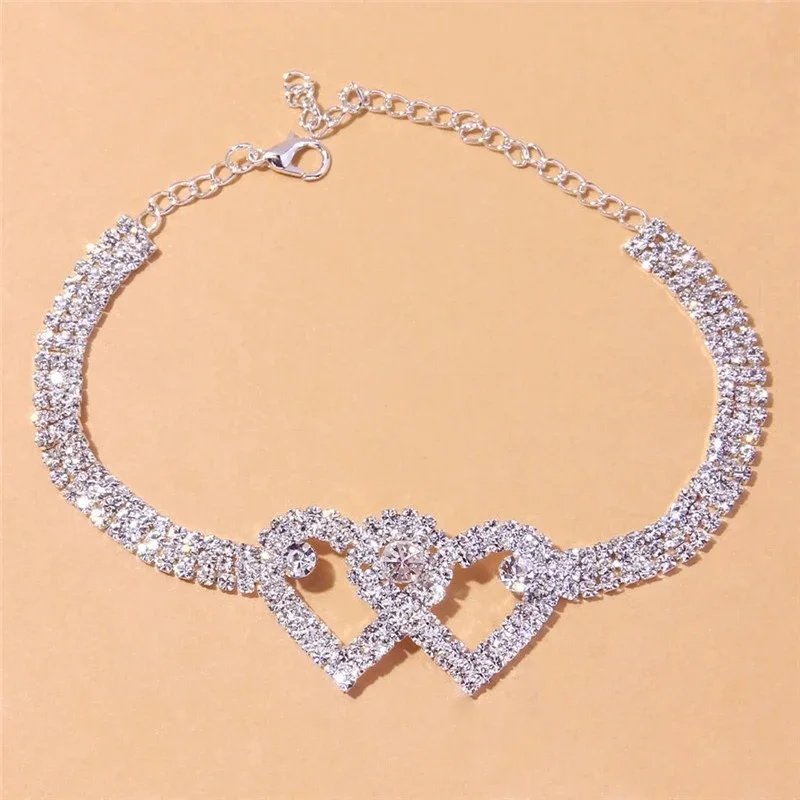 Glänzende kubische Zirkonia Kette Fußkettchen für Frauen Mode Silber Farbe Knöchel Armband Barfuß Sandalen Fuß schmuck – Bild 5