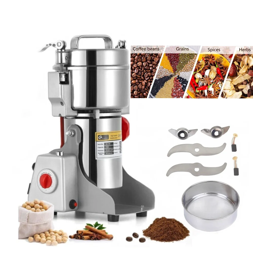 Elektrische Getreidemühle, Kräutermühle, Kaffeekornmaschine, Gewürzmühle, Weizenmischer, Große Kapazität, 800 G, 2500 G, Trockenfuttermühle Elektrische Getreidemühle, Kräutermühle, Kaffeekornmaschine, Gewürzmühle, Weizenmischer, Große Kapazität, 800 G, 2500 G, Trockenfuttermühle