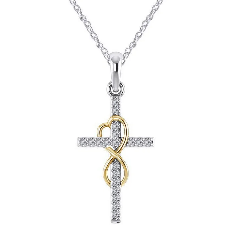 Exquisite Funkelnde Kristall Kreuz Anhänger Halskette Damen Luxus Zirkon Dünne Kette Halskette Für Frauen Mode Party Schmuck Geschenk Exquisite Funkelnde Kristall Kreuz Anhänger Halskette Damen Luxus Zirkon Dünne Kette Halskette Für Frauen Mode Party Schmuck Geschenk – Bild 6