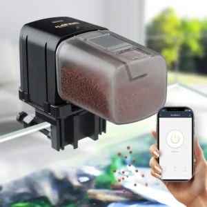 Automatischer Futterspender für Aquarien, Timing/WLAN, kabellose Smartphone-App, intelligenter Lautsprecher, Sprachfernbedienung, Fischfütterung